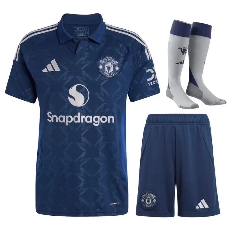 Ensemble de maillot pour enfants d'extérieur de Manchester United 2024/25 - Bleu