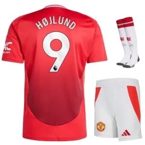Conjunto de camiseta para niños de local de Manchester United con Højlund 2024/25 - Rojo