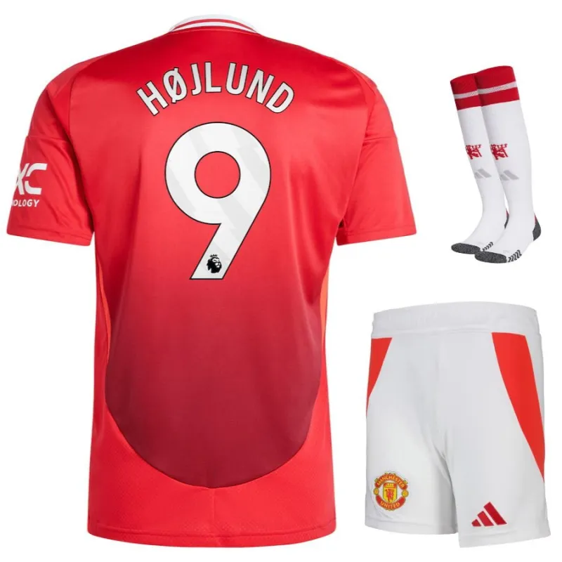 Højlund Manchester United 2024/25 Home Kids' Jersey Set - Red