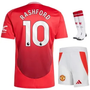Conjunto de camiseta para niños de local de Manchester United con Rashford 2024/25 - Rojo