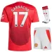 Garnacho Manchester United 2024/25 Home Kids' Jersey Set - Red