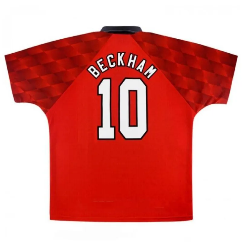 Camisa retro de Beckham de Manchester United, local 1996-1998 - Rojo