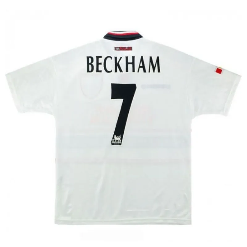 Maglia retro di Beckham per Manchester United, trasferta 1997-1999 - Grigio