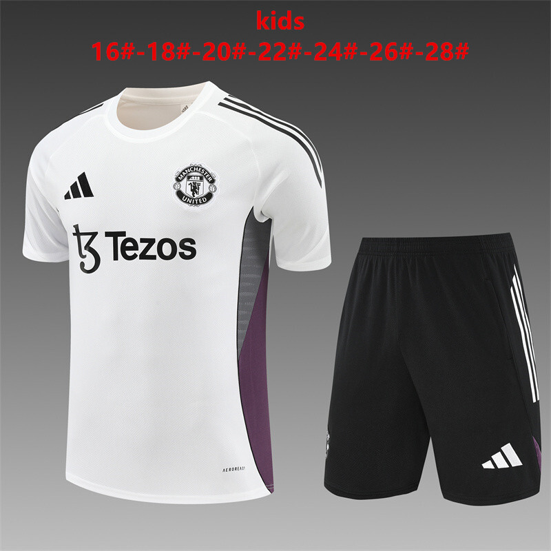 Manchester United 2025/26 Conjunto de Entrenamiento Infantil blanco