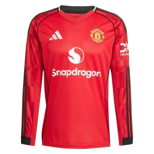 Manchester United 2025/26 Langarm-Heimtrikot - Rot