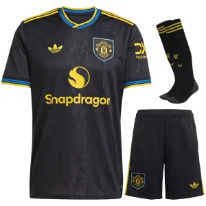 Manchester United 2025/26 Kinder Set Dritttrikot - Schwarz
