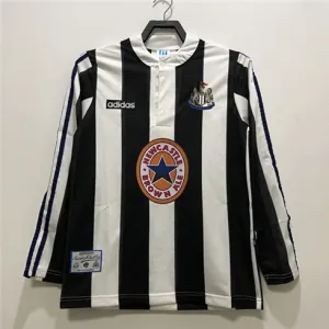 Maglia retrò di casa a maniche lunghe di Newcastle United 1995-97 - Nero/Bianco