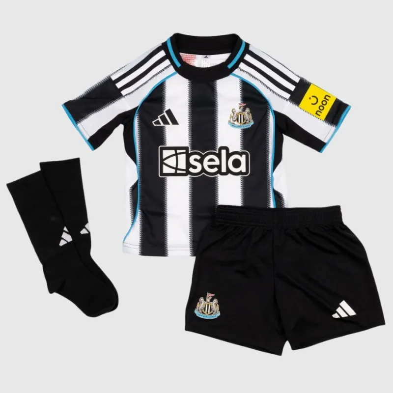 Newcastle United Kinder 2025/26 Heim-Kit - Schwarz/Weiß