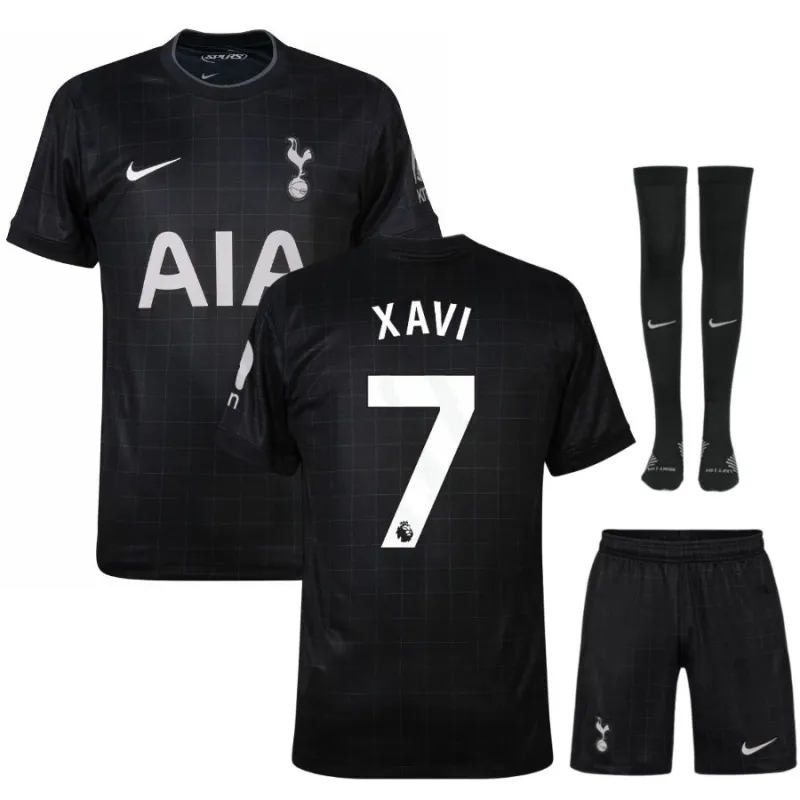Tottenham Hotspur XAVI 2025/26 Away Kids' Kit Jersey - Black