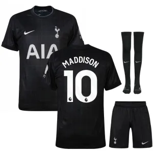 Tottenham Hotspur MADDISON 2025/26 Camiseta de visita Niño con Pantalones - Negra