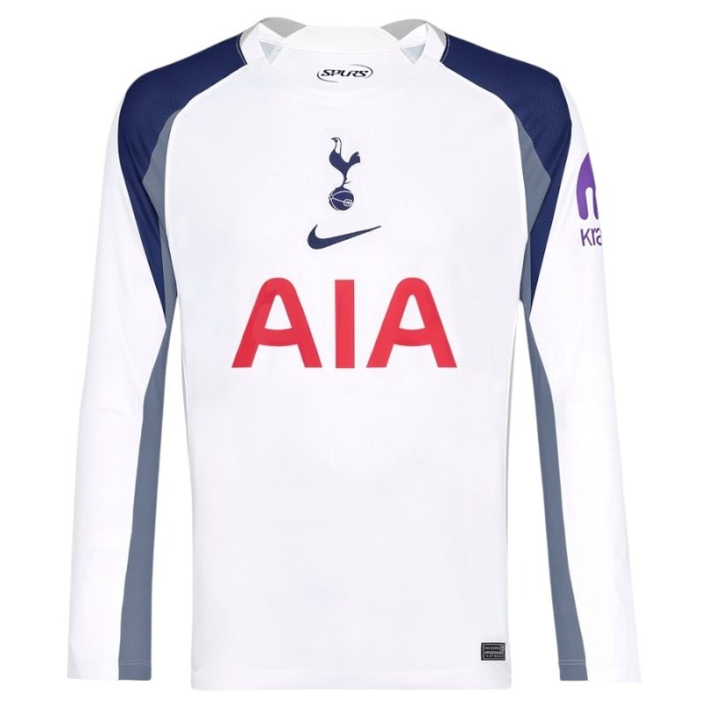 Tottenham Hotspur 2025/26 Heimtrikot mit langen Ärmeln - Weiß