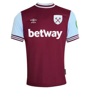 West Ham United's home kit for 2024/25 - Red