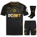 Wolverhampton Wanderers 2024/25 Auswärtstrikot - Kinder - Set - Schwarz