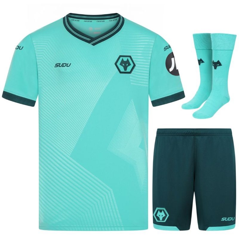 Ensemble maillot enfant Wolves 2025/26 Extérieur - Vert