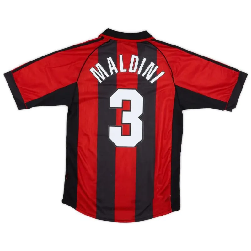 AC Mailand MALDINI 1998 2000 Retro-Heimtrikot - Rot/Schwarz