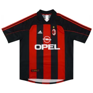 AC Milan 2000 2002 Maglia casalinga retrò - Rossa/Nera