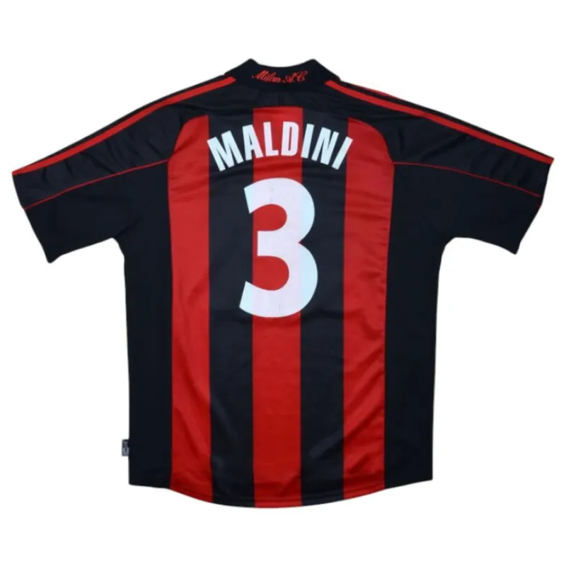 AC Milan MALDINI 2000 2002 Maillot domicile rétro - Rouge/Noir
