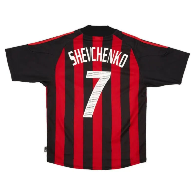AC Milan SHEVCHENKO 2002/03 Maillot domicile rétro - Rouge/Noir