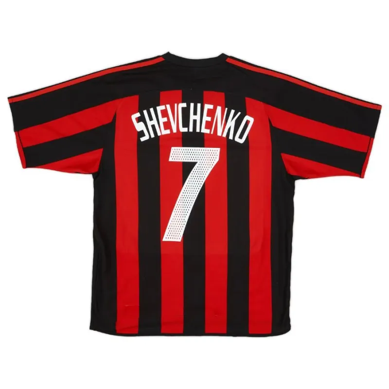 AC Milan SHEVCHENKO 2003/04 Retro Home Jersey - Red/Black