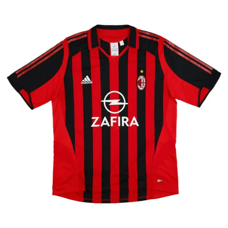 AC Milan 2005/06 Retro Home Jersey - Red/Black