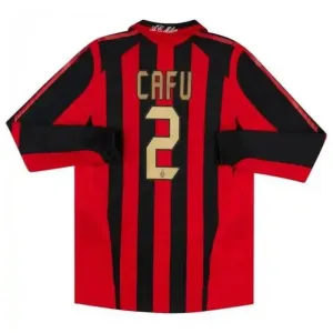 AC Milan CAFU 2005/06 Maglia casalinga retrò a maniche lunghe - Rossa/Nera