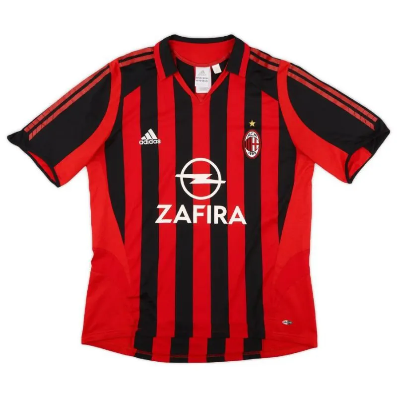 AC Milan MALDINI 2005/06 Maglia casalinga retrò - Rossa/Nera