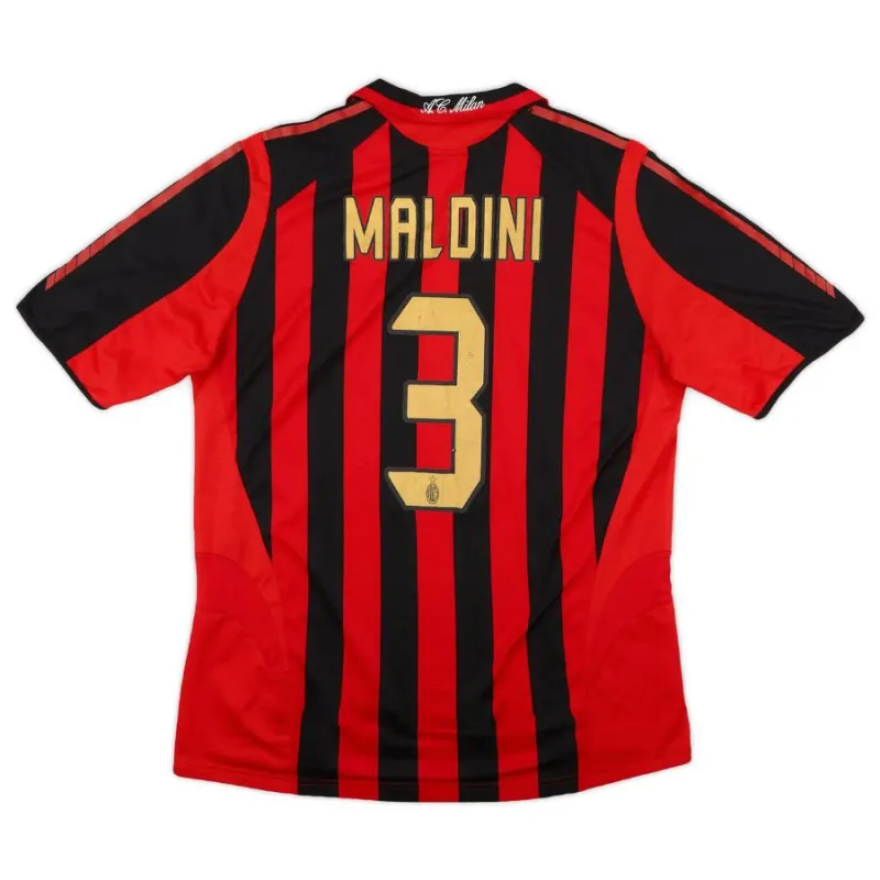 AC Milan MALDINI 2005/06 Maglia casalinga retrò - Rossa/Nera