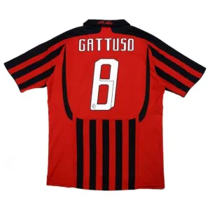 AC Milan GATTUSO 2007/08 Maglia casalinga retrò - Rossa/Nera