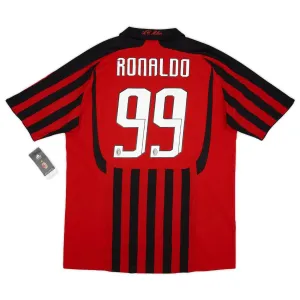 AC Milan RONALDO 2007/08 Maglia casalinga retrò - Rossa/Nera