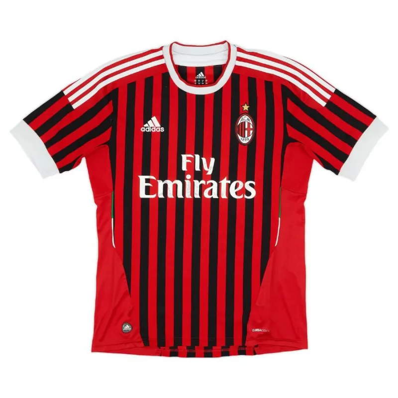 AC Mailand 2011/12 Retro-Heimtrikot - Rot/Schwarz