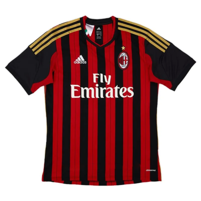 AC Milan 2013/14 Maillot domicile rétro - Rouge/Noir
