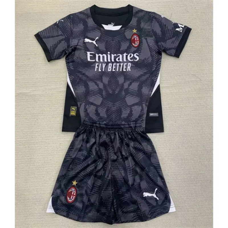 Maillot de gardien de but pour enfants de l'AC Milan 2024/25 - Noir