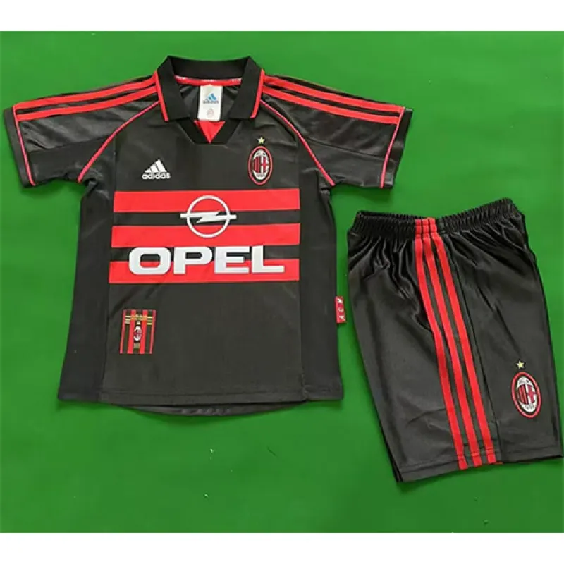 Maglia retro infantile terza di AC Milan 1998/99 - Nera