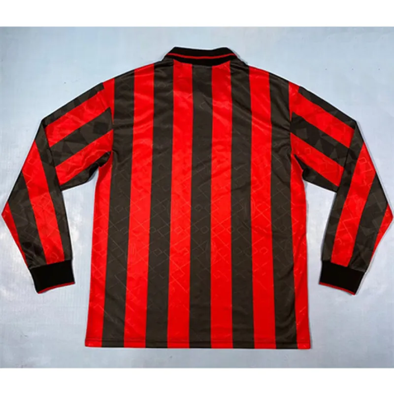 AC Milan 1994/95 Home Retro Long - Sleeve Jersey - Red
