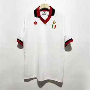 Maglia retro di casa dell'AC Milan 1993/94 per la UEFA Champions League - Bianca