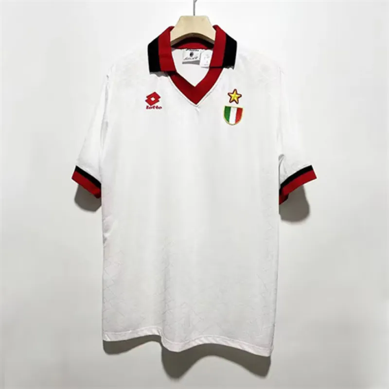 Maglia retro di casa dell'AC Milan 1993/94 per la UEFA Champions League - Bianca
