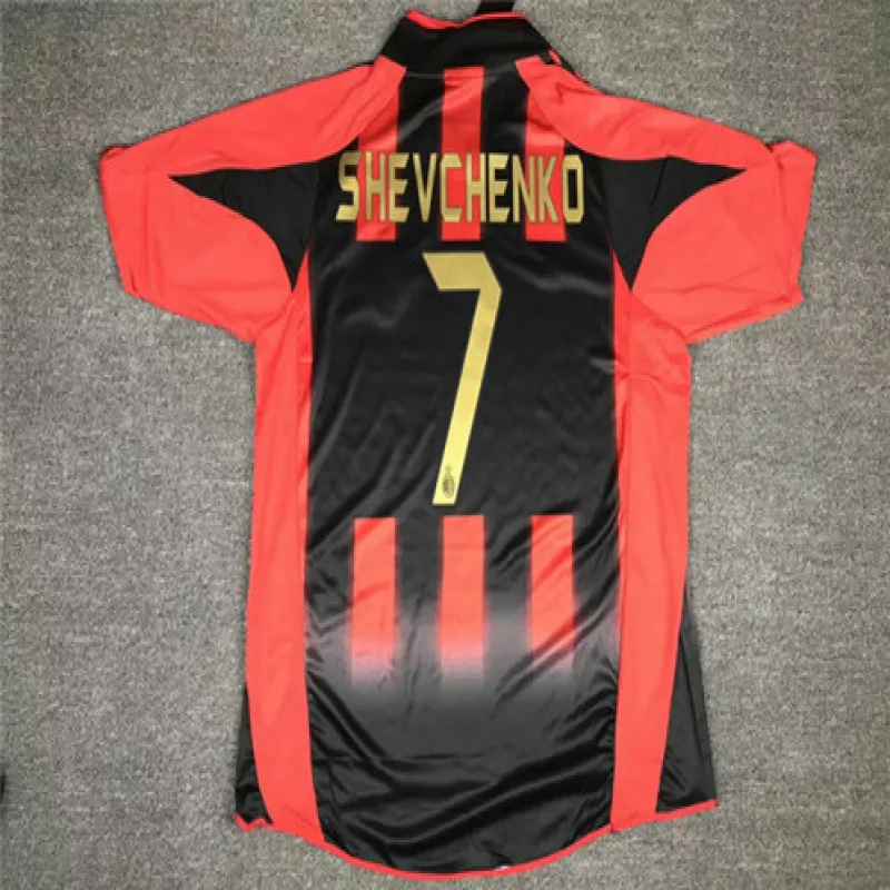 Camiseta retro de casa núm. 7 del AC Milan 2004/05 - Roja, Andrea Shevchenko