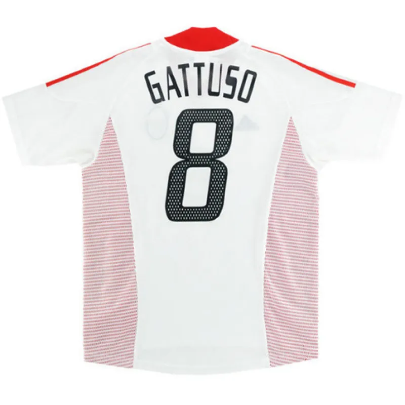 Gennaro Gattusos AC Milan 2002/03 Auswärts - Retro - Trikot Nr.8 - Weiß