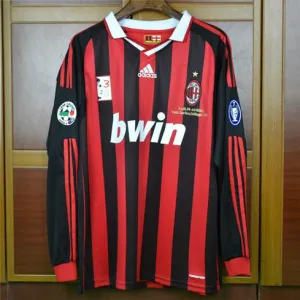 Maglia retro di casa a maniche lunghe dell'AC Milan 2009/10 - Rossa