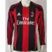 AC Milan 2010/11 Home Retro Long - Sleeve Jersey - Red