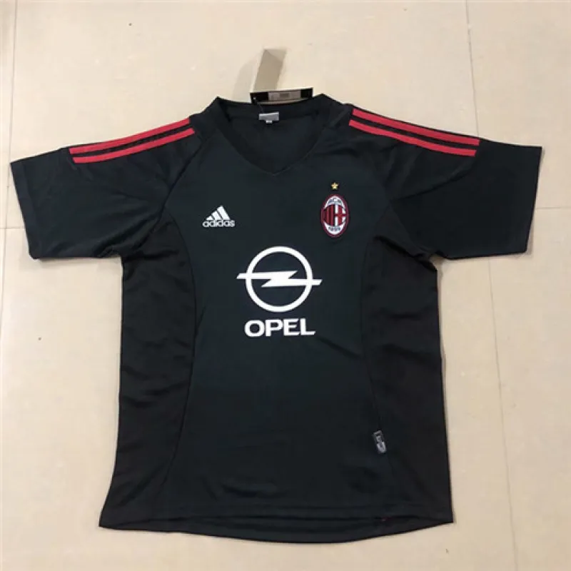 AC Milan 2002/03 Away Retro UEFA Champions League Jersey - Black