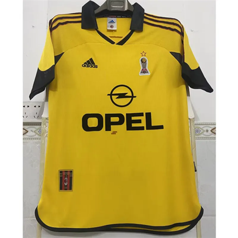 Maglia retro di trasferta dell'AC Milan 1999/00 - Gialla