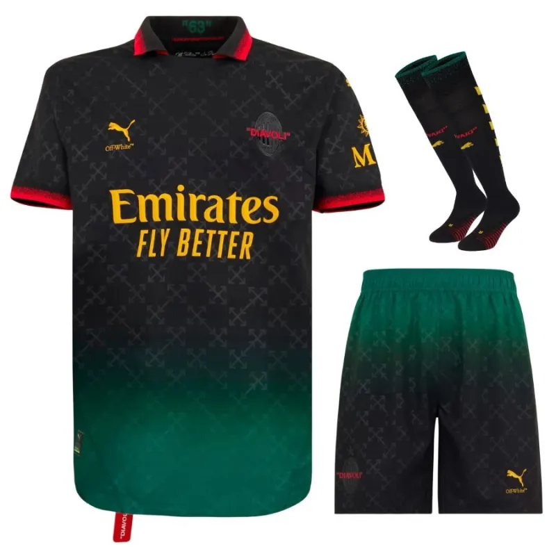 AC Milan 2024/25 Kit maglia per bambini 4ª - Nero