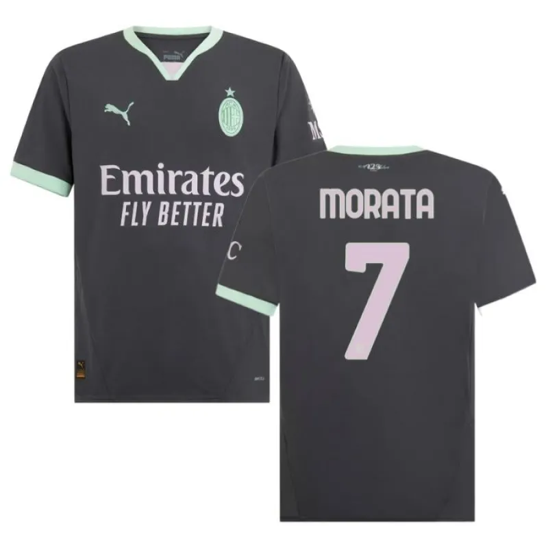 Moratas AC Milan 2024/25 Dritttrikot - Kohlegrau