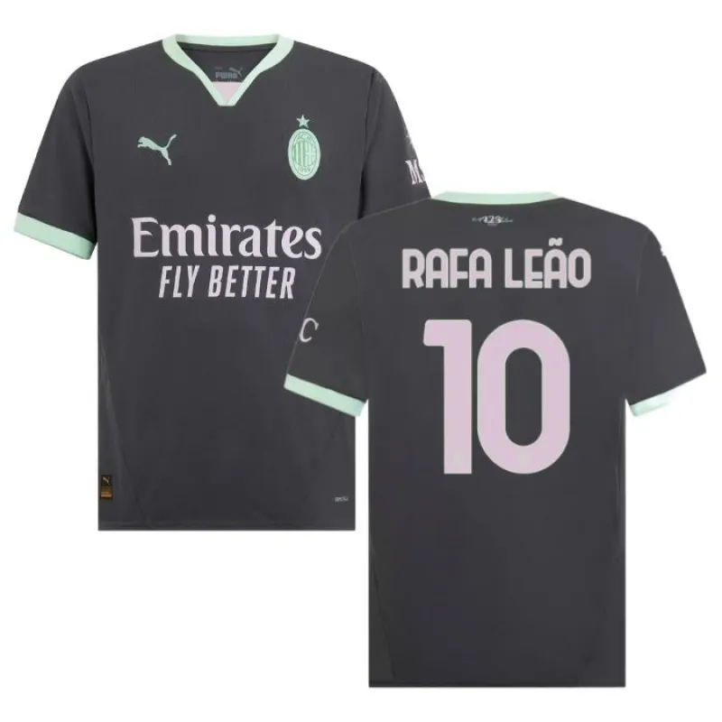 Rafael Leãos AC Milan 2024/25 Dritttrikot - Kohlegrau