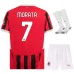 Il set di maglia per bambini della casa di AC Milan 2024/25 di Morata - Bianco
