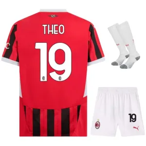 Il set di maglia per bambini della casa di AC Milan 2024/25 di Theo - Bianco