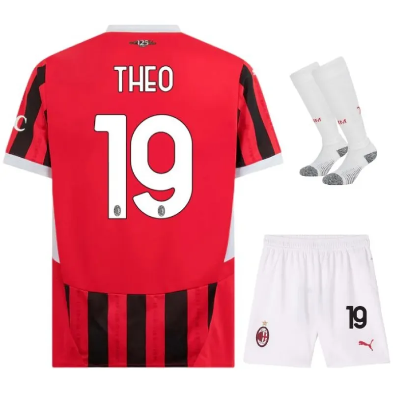 El conjunto de camiseta infantil del campo de AC Milan 2024/25 de Theo - Blanco