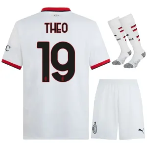 Il set di maglia per bambini dell'esterno di AC Milan 2024/25 di Theo - Bianco