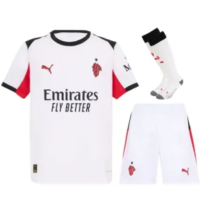 AC Milan 2025/26 Kids' Away Jersey Set - White